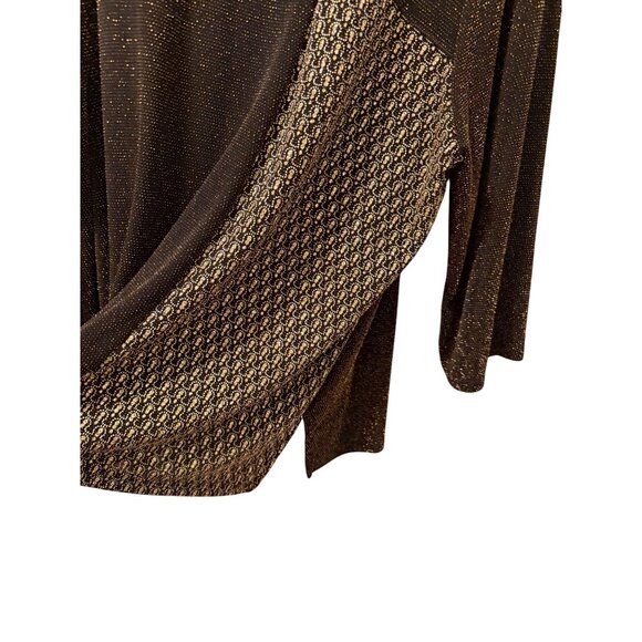 Alfred Dunner Womens Metallic Patchwork Top Sz 2X Blouse - Picture 7 of 12